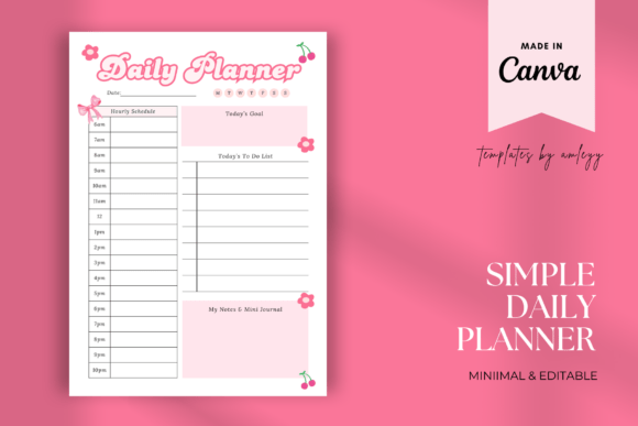 Download Coquette Cute Daily Planner Template - Cute Collection