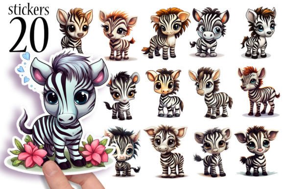 Download Cute Zebra Chibi Printable Stickers Kids - Cute Collection