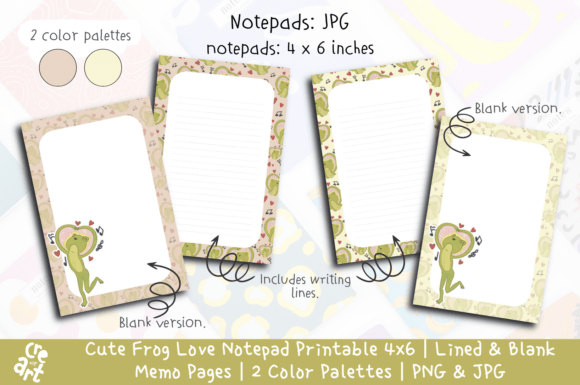 Download Cute Frog Love Notepad - Cute Collection