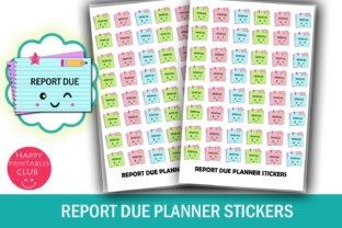 Download Report Due Planner Stickers - Cute Kawaii Planner Stickers - Cute Collection