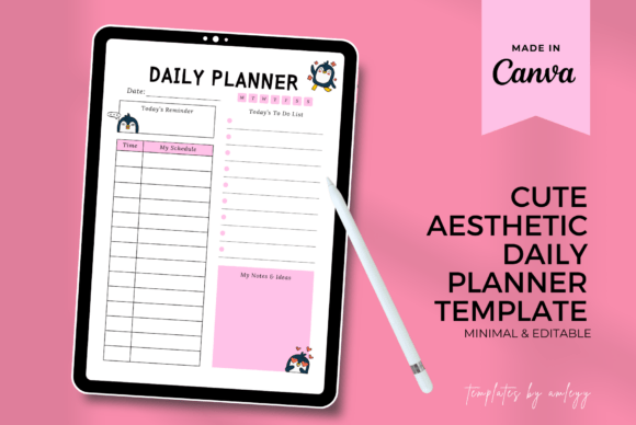 Download Cute Aesthetic Daily Planner Template - Cute Collection