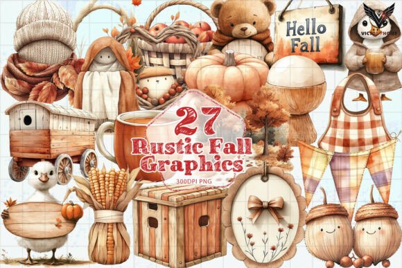 Download Cute Rustic Fall Graphics Set PNG - Cute Collection