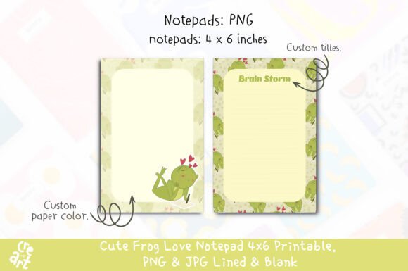 Download Cute Frog Love Printable Notepad - Cute Collection