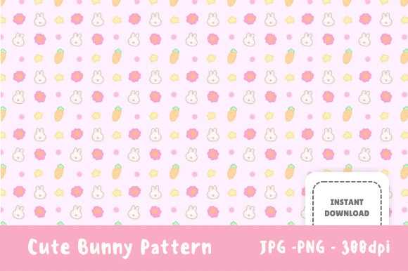 Download Cute Bunny Pattern - Seamless Background - Cute Collection