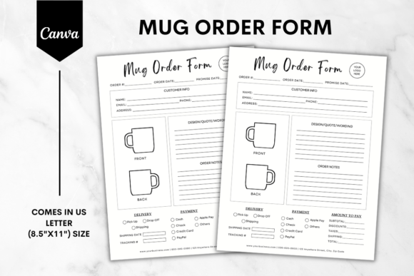Download Custom Mug Order Form Canva Template 2 - Mug order form Collection