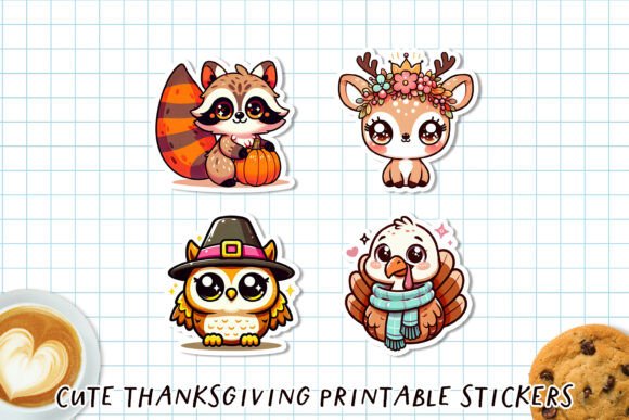 Download Cute Kawaii Thanksgiving Stickers | Fall - Cute Collection