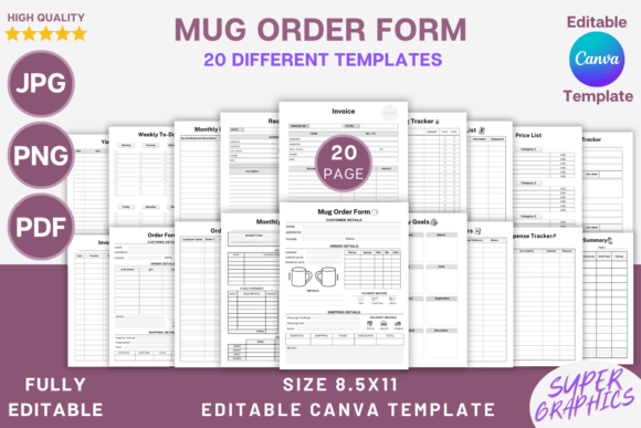 Download Editable Mug Order Form Canva Template - Mug order form Collection