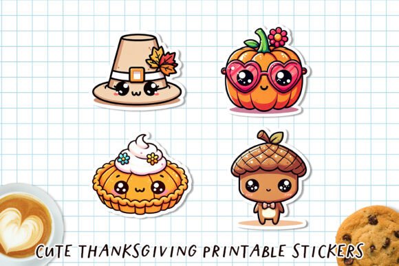 Download Cute Kawaii Thanksgiving Stickers | Fall - Cute Collection