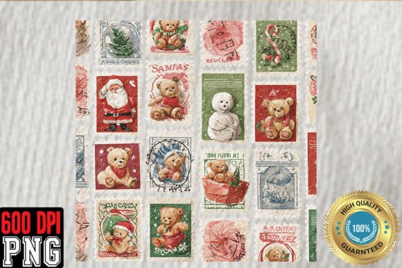 Download Christmas Postage Stamps PNG, Cute Retro - Cute Collection