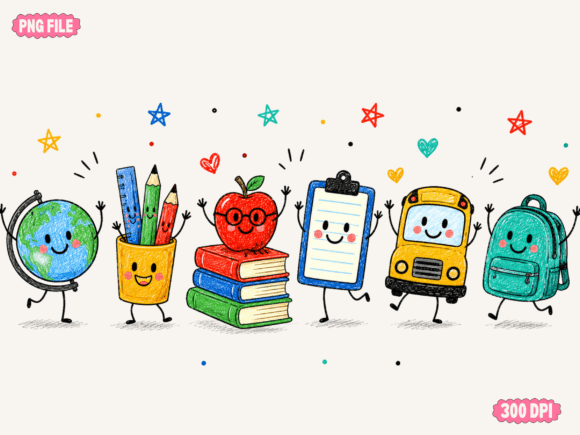 Download Cute School Supplies Character Clipart, - Cute Collection