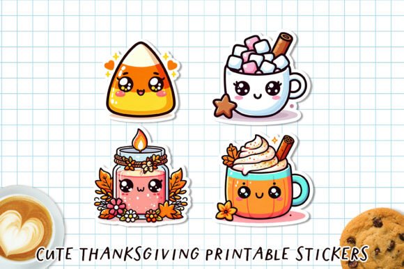 Download Cute Kawaii Thanksgiving Stickers | Fall - Cute Collection
