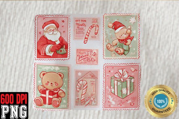 Download Christmas Postage Stamps PNG, Cute Retro - Cute Collection